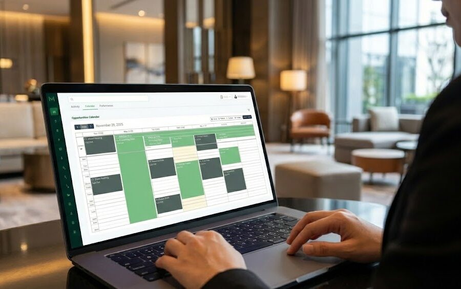 hotel lobby matrix crm planning out sales activities